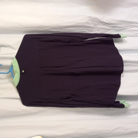 Maeve 0 S Long Sleeve Button Front Blouse Sheer Blue Anthropologie Green - Picture 9 of 9